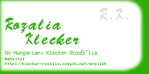 rozalia klecker business card